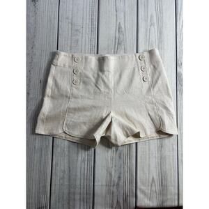 Loft Rivera Shorts Sz 8 NWT Cream Button Detail Preppy Vacation Spring